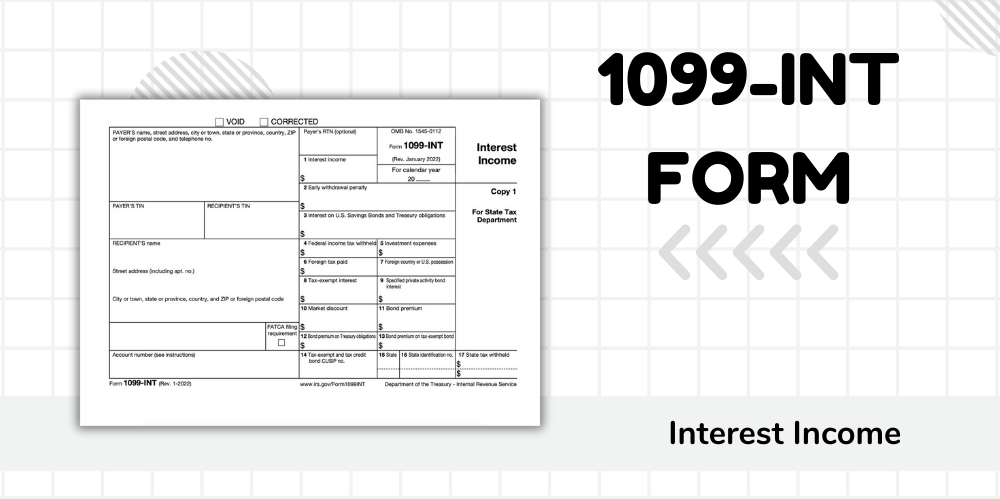 A blank copy of the 1099 interest income form for print